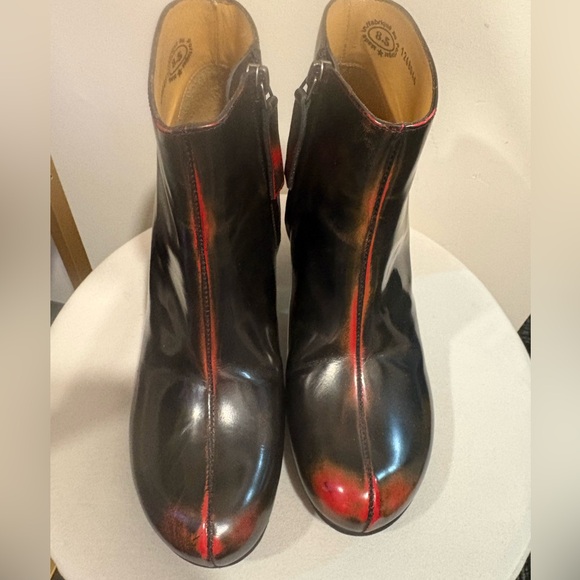 John Fluevog Black and Red Ankle Boots - Picture 2 of 4